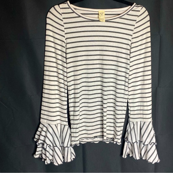 Free People Tops - We The Free Black & White Long Bell‎ Sleeve Women’s Top SizeM